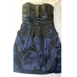 POCKETS! Black satin mini dress